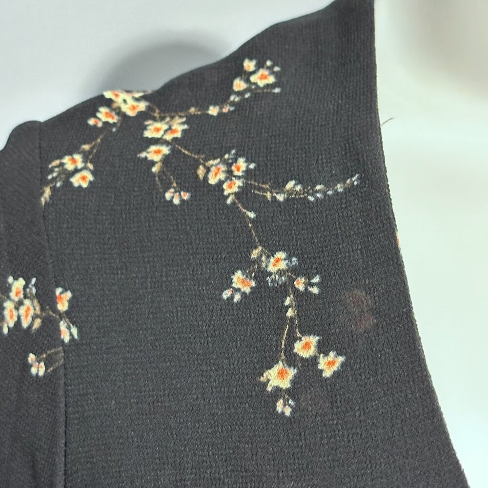 NWT Reformation Black Floral Open Back Gown Size 6 Long Sleeve - Picture 5 of 10